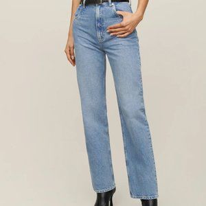 Reformation NWT Cowboy Pointed Pocket High Rise Straight Jeans